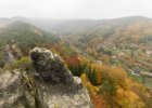 Malá Skála - den druhý  zřícenina skalního hradu Vranov : Malá skála, _CK-Lenka, podzim, pohled z výšky, skála