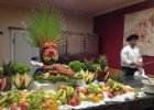 Španělsko, Andalusie, Mojácar 2017  hotel Best Pueblo Indalo v Majácaru, večeřová výzdoba : jídlo